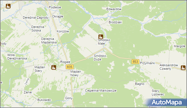 mapa Smólsko Duże, Smólsko Duże na mapie Targeo