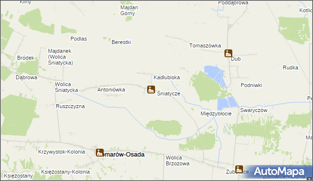 mapa Śniatycze, Śniatycze na mapie Targeo