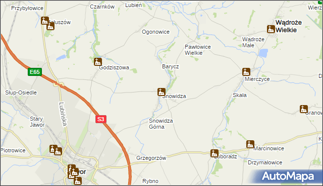 mapa Snowidza, Snowidza na mapie Targeo