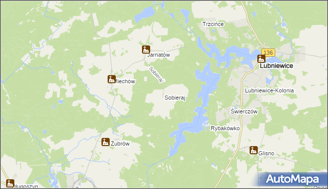 mapa Sobieraj, Sobieraj na mapie Targeo