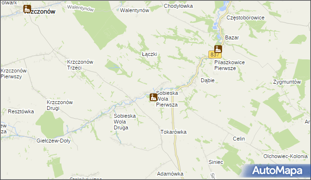 mapa Sobieska Wola Pierwsza, Sobieska Wola Pierwsza na mapie Targeo