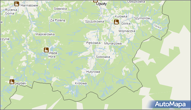 mapa Soblówka, Soblówka na mapie Targeo