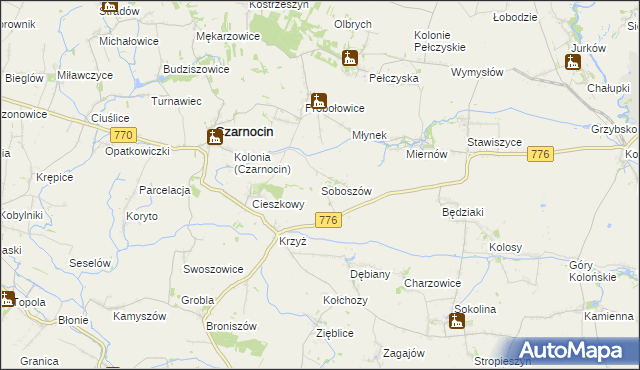 mapa Soboszów, Soboszów na mapie Targeo