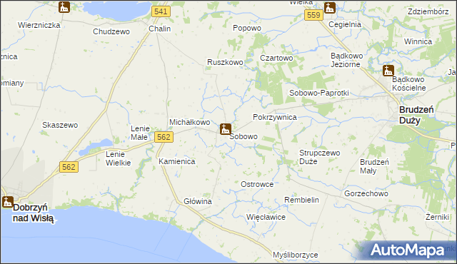 mapa Sobowo, Sobowo na mapie Targeo