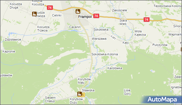 mapa Sokołówka-Kolonia, Sokołówka-Kolonia na mapie Targeo