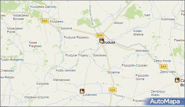 mapa Sokołowo gmina Grudusk, Sokołowo gmina Grudusk na mapie Targeo