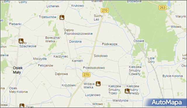 mapa Sokołowo gmina Koło, Sokołowo gmina Koło na mapie Targeo