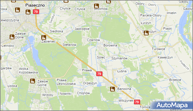 mapa Solec gmina Góra Kalwaria, Solec gmina Góra Kalwaria na mapie Targeo