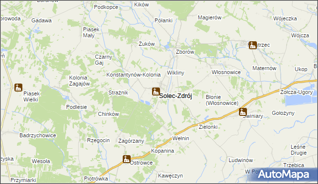 mapa Solec-Zdrój, Solec-Zdrój na mapie Targeo