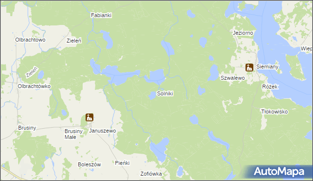 mapa Solniki gmina Iława, Solniki gmina Iława na mapie Targeo