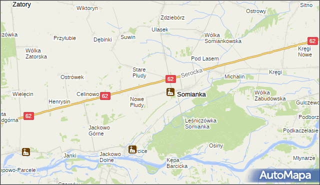 mapa Somianka-Parcele, Somianka-Parcele na mapie Targeo