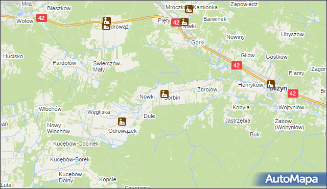 mapa Sorbin, Sorbin na mapie Targeo
