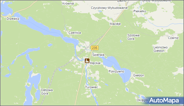 mapa Spierwia, Spierwia na mapie Targeo