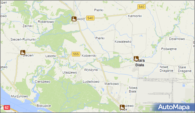 mapa Srebrna gmina Stara Biała, Srebrna gmina Stara Biała na mapie Targeo