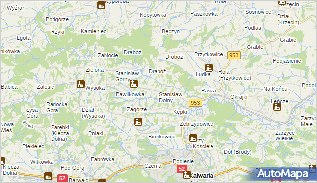 mapa Stanisław Dolny, Stanisław Dolny na mapie Targeo