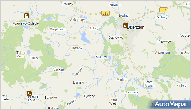 mapa Stanowo gmina Dzierzgoń, Stanowo gmina Dzierzgoń na mapie Targeo