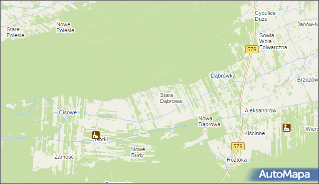 mapa Stara Dąbrowa gmina Leoncin, Stara Dąbrowa gmina Leoncin na mapie Targeo