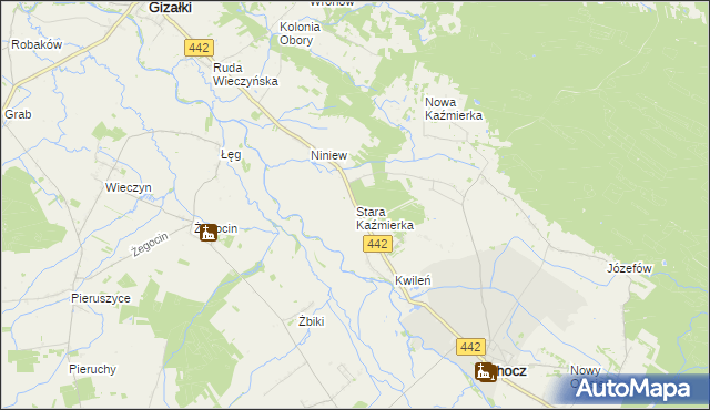 mapa Stara Kaźmierka, Stara Kaźmierka na mapie Targeo