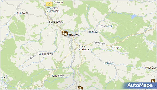 mapa Stara Kraśnica, Stara Kraśnica na mapie Targeo