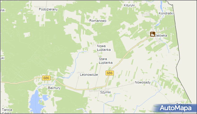 mapa Stara Łuplanka, Stara Łuplanka na mapie Targeo