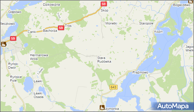 mapa Stara Rudówka, Stara Rudówka na mapie Targeo