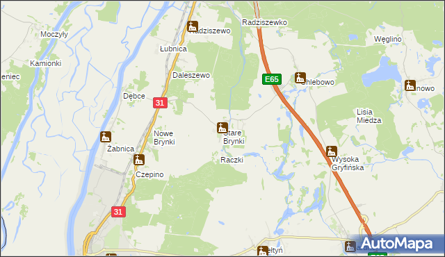 mapa Stare Brynki, Stare Brynki na mapie Targeo