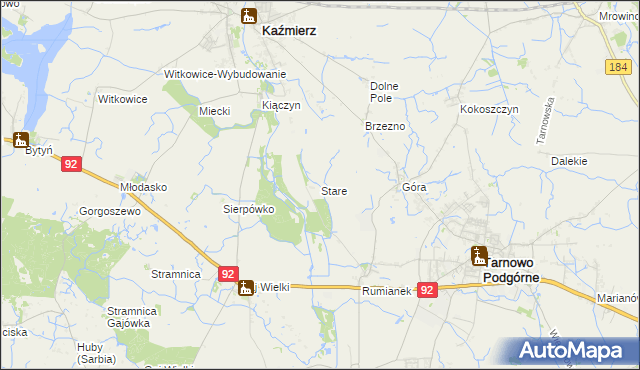 mapa Stare gmina Kaźmierz, Stare gmina Kaźmierz na mapie Targeo