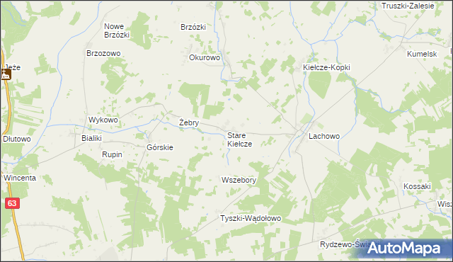 mapa Stare Kiełcze, Stare Kiełcze na mapie Targeo