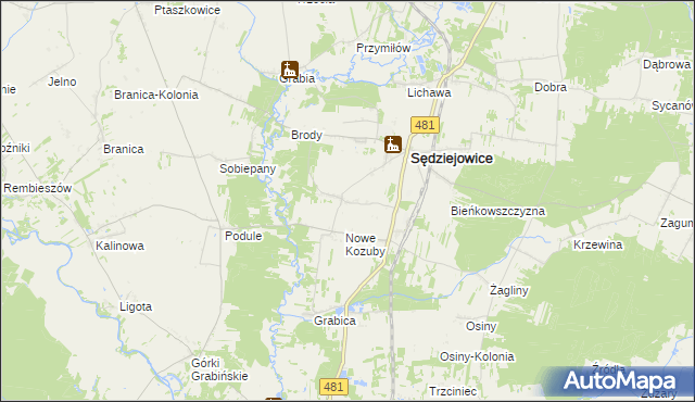 mapa Stare Kozuby, Stare Kozuby na mapie Targeo
