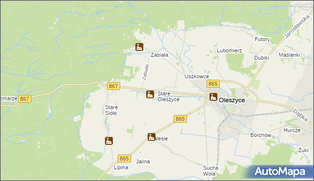 mapa Stare Oleszyce, Stare Oleszyce na mapie Targeo