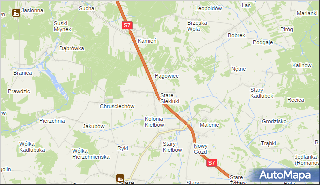 mapa Stare Siekluki, Stare Siekluki na mapie Targeo