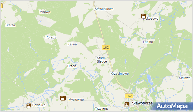 mapa Stare Ślepce, Stare Ślepce na mapie Targeo