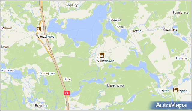 mapa Stare Wierzchowo, Stare Wierzchowo na mapie Targeo