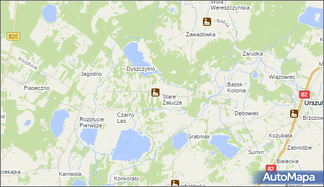 mapa Stare Załucze, Stare Załucze na mapie Targeo