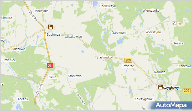 mapa Starkówko, Starkówko na mapie Targeo