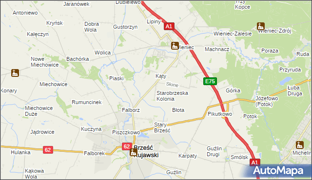 mapa Starobrzeska Kolonia, Starobrzeska Kolonia na mapie Targeo