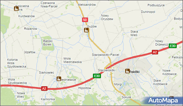 mapa Starowiskitki-Parcel, Starowiskitki-Parcel na mapie Targeo
