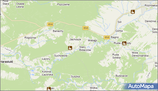 mapa Stary Bidaczów, Stary Bidaczów na mapie Targeo