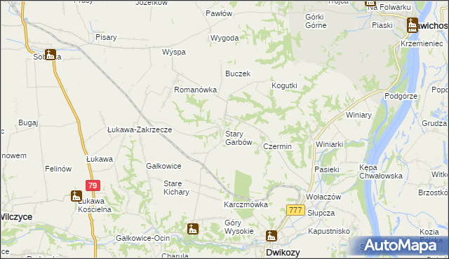 mapa Stary Garbów, Stary Garbów na mapie Targeo