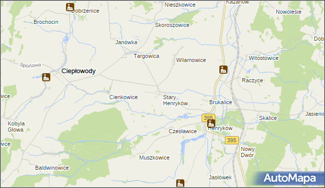 mapa Stary Henryków, Stary Henryków na mapie Targeo