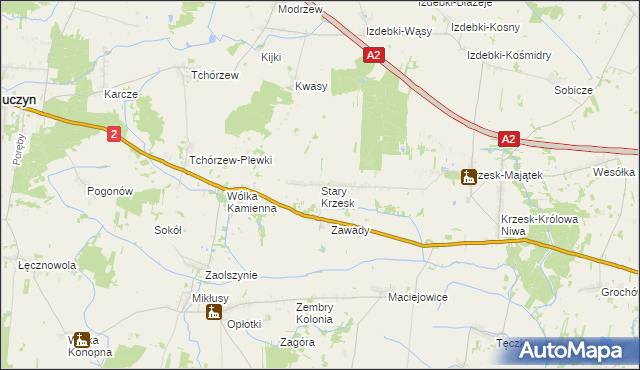 mapa Stary Krzesk, Stary Krzesk na mapie Targeo