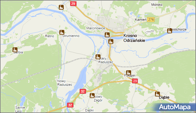 mapa Stary Raduszec, Stary Raduszec na mapie Targeo