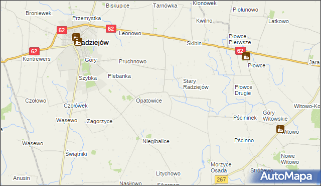 mapa Stary Radziejów Kolonia, Stary Radziejów Kolonia na mapie Targeo