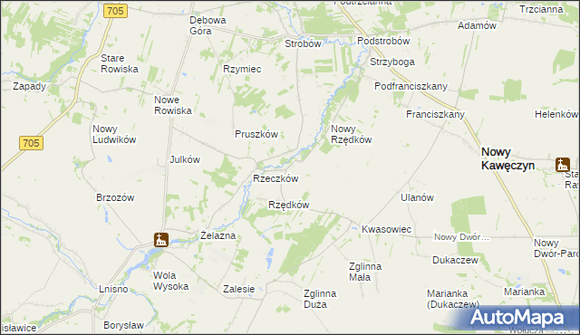 mapa Stary Rzędków, Stary Rzędków na mapie Targeo
