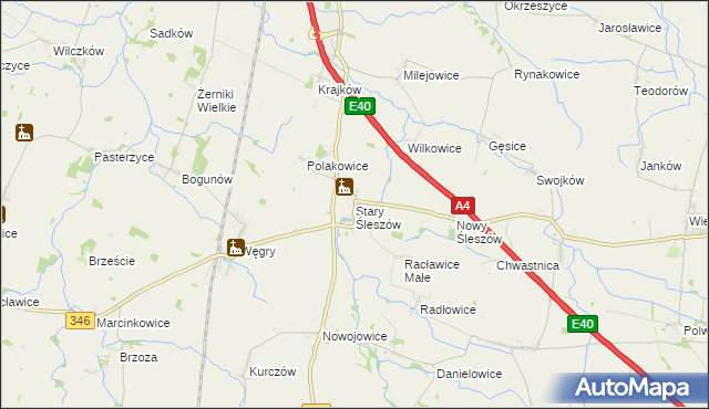 mapa Stary Śleszów, Stary Śleszów na mapie Targeo