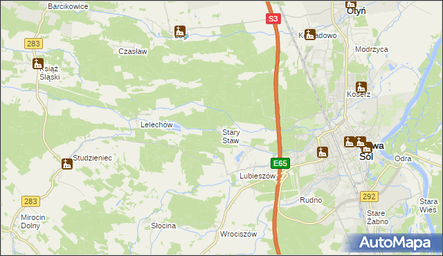 mapa Stary Staw gmina Nowa Sól, Stary Staw gmina Nowa Sól na mapie Targeo