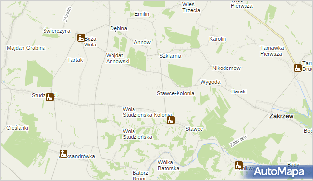 mapa Stawce-Kolonia, Stawce-Kolonia na mapie Targeo