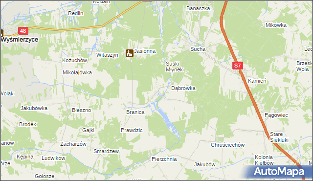 mapa Stawiszyn gmina Białobrzegi, Stawiszyn gmina Białobrzegi na mapie Targeo