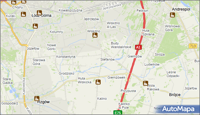 mapa Stefanów gmina Brójce, Stefanów gmina Brójce na mapie Targeo