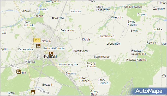 mapa Stefanów gmina Koluszki, Stefanów gmina Koluszki na mapie Targeo